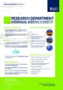 RESEARCH DEPARTMENT  Selection of REsearch TOPICS ▪▪ Research Departments are an integrated part of the institutional Research Campus Strategy of the RuhrUniversität Bochum.
