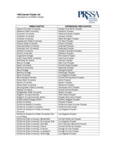 PRSA Sponsor Chapter List Alphabetical by PRSSA Chapter PRSSA CHAPTER Abilene Christian University Alabama State University