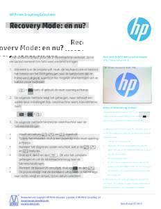 HP Prime Graphing Calculator  Recovery Mode: en nu? Meer over de HP Prime te weten komen: http://www.hp-prime.nl