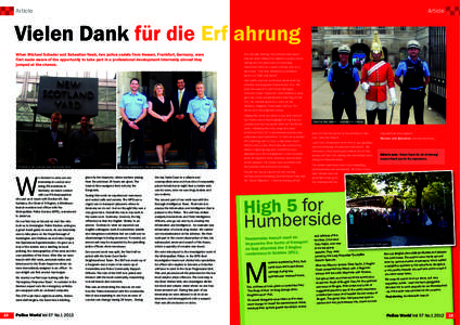 Article  Article Vielen Dank für die Erf ahrung When Michael Schader and Sebastian Neeb, two police cadets from Hessen, Frankfurt, Germany, were