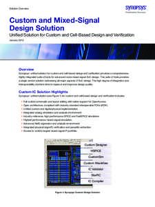 Solution Overview  Custom and Mixed-Signal Design Solution Unified Solution for Custom and Cell-Based Design and Verification January 2012