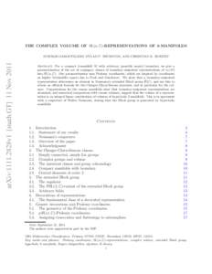 THE COMPLEX VOLUME OF SL(n, C)-REPRESENTATIONS OF 3-MANIFOLDS  arXiv:1111.2828v1 [math.GT] 11 Nov 2011