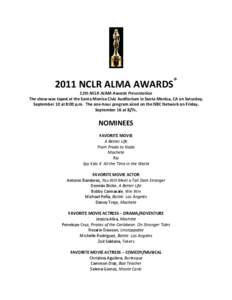 2011 NCLR ALMA AWARDS®  12th NCLR ALMA Awards Presentation