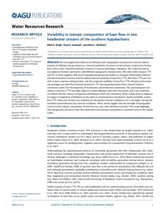 PUBLICATIONS Water Resources Research RESEARCH ARTICLE2015WR018463 Key Points:  Spatiotemporal variability in base