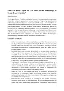Microsoft Word - Euro-CASE-EU-PPP in Research and Innovation Policy Paper