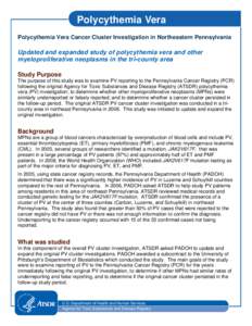 Microsoft Word - Fact Sheet - Updated and expanded MPN cluster investigation in northeastern Pennsylvania