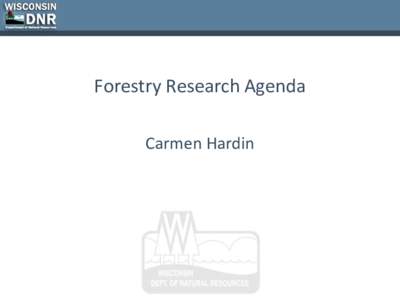 Forestry Research Agenda (November 2014)