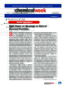 WORLDWIDE NEWS AND INTELLIGENCE FOR THE CHEMICAL INDUSTRY  WORLD chemicalweek