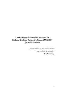 A set-theoretical/formal analysis of Scena III (1977)