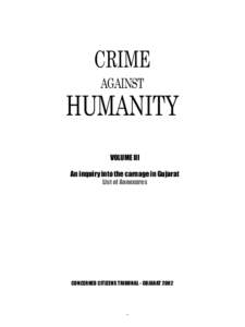 CRIME AGAINST HUMANITY VOLUME III An inquiry into the carnage in Gujarat