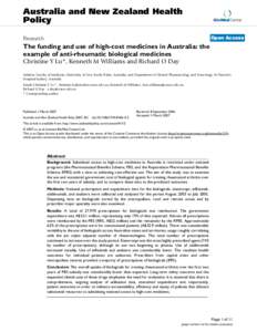 Australia and New Zealand Health Policy BioMed Central  Open Access