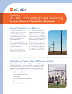 Aclara Solutions  iiDEAS Loss Analysis and Reporting ®  Maximize Revenue and Optimize the Infrastructure