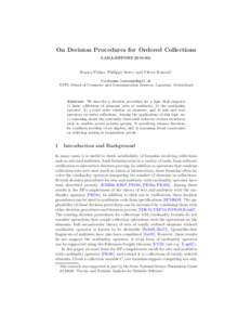On Decision Procedures for Ordered Collections