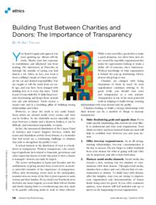 ethics  Building Trust Between Charities and Donors: The Importance of Transparency By H. Art Taylor