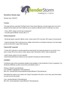 RenderStorm Blender plugin     Release notes:      