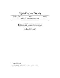 Capitalism and Society Volume 4, IssueT HE F UTURE OF C APITALISM