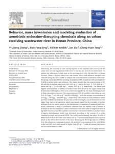 Behavior, mass inventories and modeling evaluation of xenobiotic endocrine-disrupting chemicals along an urban receiving wastewater river in Henan Province, China