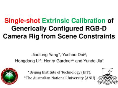Single-shot Extrinsic RGB-D Calibration