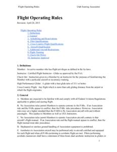 Flight Operating Rules  Utah Soaring Association Flight Operating Rules Revision: April 20, 2013