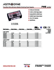 pwb  P o w e r B l o c k M i c r o-Miniature Modular Switching Power Supplies series