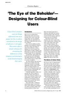 HUMAN FACTORS  Christine Rigden ‘The Eye of the Beholder’— Designing for Colour-Blind