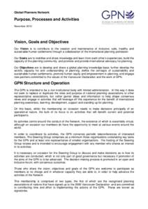 Global Planners Network  Purpose, Processes and Activities NovemberVision, Goals and Objectives