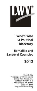   Who’s Who A Political Directory Bernalillo and