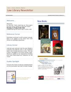 John & Dotsa Bitove Family  Law Library Newsletter WESTERN LIBRARIES  LAW LIBRARY NEWSLETTER ISSUE 2 SPRING 2016