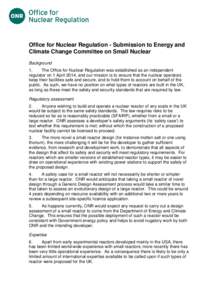 ONR – submission on small nuclear to Energy and Climate Change Committee