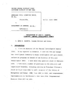 Declaration of Leon E. Panetta, Director Central Intelligence Agency