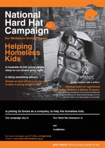 National Hard Hat Campaign Our Workplace Giving Program  Helping