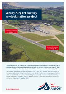 Jersey Airport runway re-designation project Runway 27 changing to Runway 26