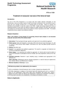Treatment of avascular necrosis of the femoral head