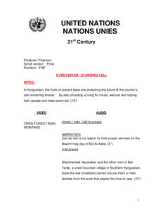 UNITED NATIONS NATIONS UNIES 21st Century Producer: Paterson Script version: Final
