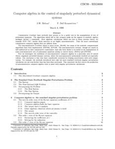 CDC99 - REG0098  Computer algebra in the control of singularly perturbed dynamical systems 
