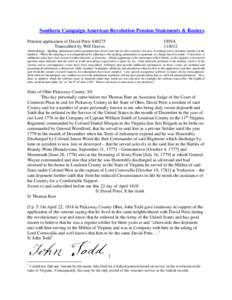 Southern Campaign American Revolution Pension Statements & Rosters Pension application of David Potts S40275 Transcribed by Will Graves f30VA[removed]