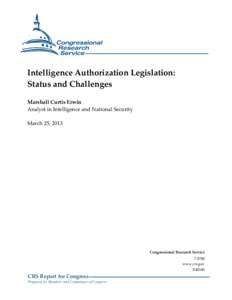 Central Intelligence Agency / Intelligence Authorization Act for Fiscal Year / Congressional oversight / Director of National Intelligence / Director of Central Intelligence / Under Secretary of Defense for Intelligence / Defense Intelligence Agency / United States intelligence budget / United States Intelligence Community Oversight / National security / Government / United States Intelligence Community