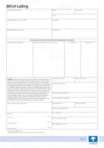 Bill of Lading Shipper (full style and address) B/L No.  Reference No.