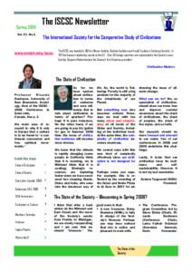 Spring 2008 Vol. 47, No.1 The ISCSC Newsletter The International Society for the Comparative Study of Civilizations