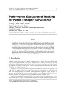 LEUNG ET AL: EVALUATION OF NETWORK TRACKING Annals of the BMVA Vol. 2010, No. 6, pp 1–Performance Evaluation of Tracking