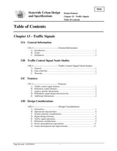 TOC  Statewide Urban Design and Specifications  Design Manual