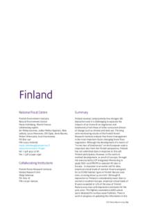 Finland National Focal Centre Summary  Finnish Environment Institute