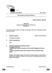 [removed]EUROPEAN PARLIAMENT Subcommittee on Security and Defence  SEDE_PV(2014)11_20v01-00