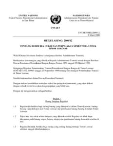 UNITED NATIONS United Nations Transitional Administration in East Timor NATIONS UNIES Administrasion Transitoire des Nations