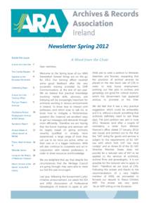 Newsletter Spring[removed]Newsletter Date Newsletter Spring 2012 Inside this issue: