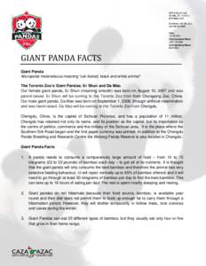 Microsoft Word - FINAL Toronto Zoo Giant Panda Media Kit - Bios & Facts
