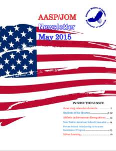AASP/JOM May 2015 INSIDE THIS ISSUE June 2015 calendar of events… …………...2 Students of the Quarter……..……….........3-12