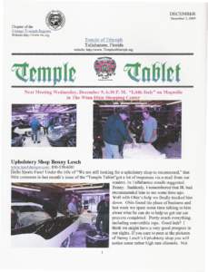 DECEMBER December 3, 2009 Temple of Triumph Tallahassee, Florida website: http://www.Templeoftriumph.org