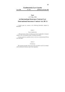 Economy / Types of insurance / Finance / Money / Financial institutions / Conflict of laws / Contract law / Insurance / Reinsurance / Life insurance / Conflict of contract laws / Convention on the Law Applicable to Contractual Obligations