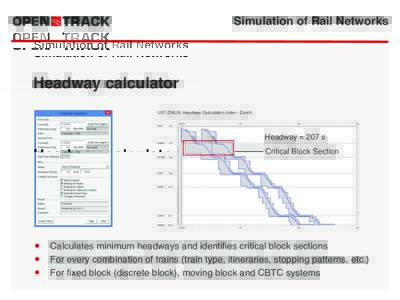 Simulation of Rail Networks  Headway calculator UST-ZMUS: Headway Calculation Uster - Zurich  3.2